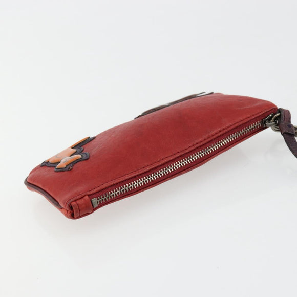 Miu Miu Hand Pouch Hand Bag Leather Red Auth bs34578
