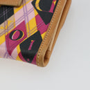Christian Dior Bifold Wallet Coated Canvas Pink Silver Auth bs34579A-15