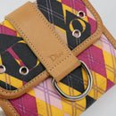 Christian Dior Bifold Wallet Coated Canvas Pink Silver Auth bs34579A-17