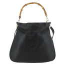 GUCCI Bamboo Shoulder Bag Leather 2way Black Gold 001 2404 1577 Auth bs34581-13