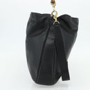 GUCCI Bamboo Shoulder Bag Leather 2way Black Gold 001 2404 1577 Auth bs34581-3