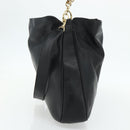 GUCCI Bamboo Shoulder Bag Leather 2way Black Gold 001 2404 1577 Auth bs34581-4