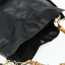 GUCCI Bamboo Shoulder Bag Leather 2way Black Gold 001 2404 1577 Auth bs34581-6