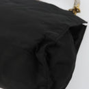 PRADA Chain Hand Bag Nylon Black Gold Auth bs34582-15