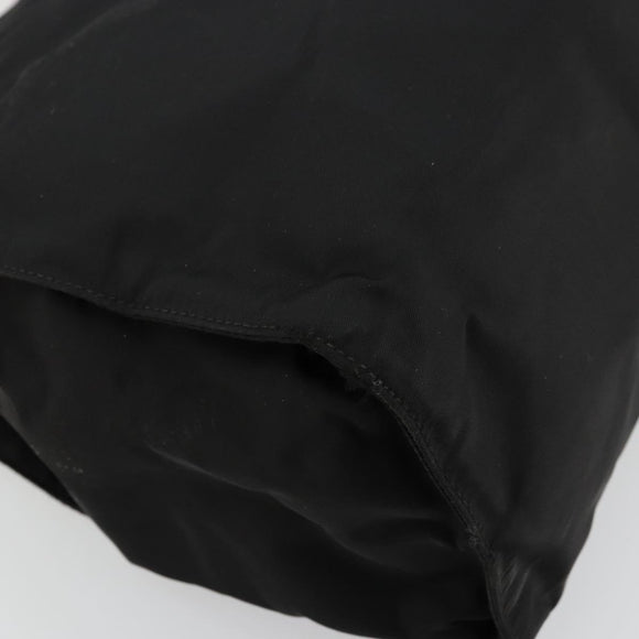 PRADA Chain Hand Bag Nylon Black Gold Auth bs34582