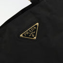 PRADA Chain Hand Bag Nylon Black Gold Auth bs34582-17