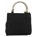 PRADA Chain Hand Bag Nylon Black Gold Auth bs34582-2