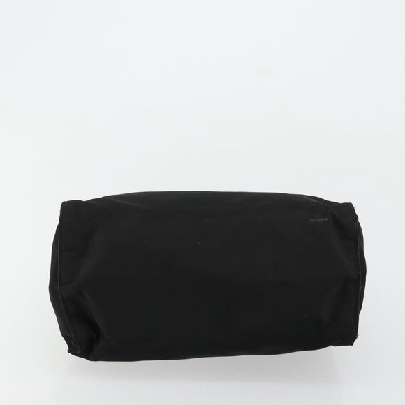 PRADA Chain Hand Bag Nylon Black Gold Auth bs34582