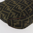 FENDI Zucca Canvas Hand Bag Black Brown Auth bs34584-9