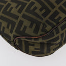 FENDI Zucca Canvas Hand Bag Black Brown Auth bs34584-15