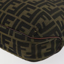 FENDI Zucca Canvas Hand Bag Black Brown Auth bs34584-16