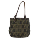 FENDI Zucca Canvas Hand Bag Black Brown Auth bs34584-13
