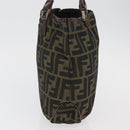 FENDI Zucca Canvas Hand Bag Black Brown Auth bs34584-4