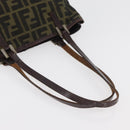 FENDI Zucca Canvas Hand Bag Black Brown Auth bs34584-7