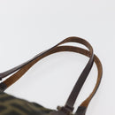 FENDI Zucca Canvas Hand Bag Black Brown Auth bs34584-8