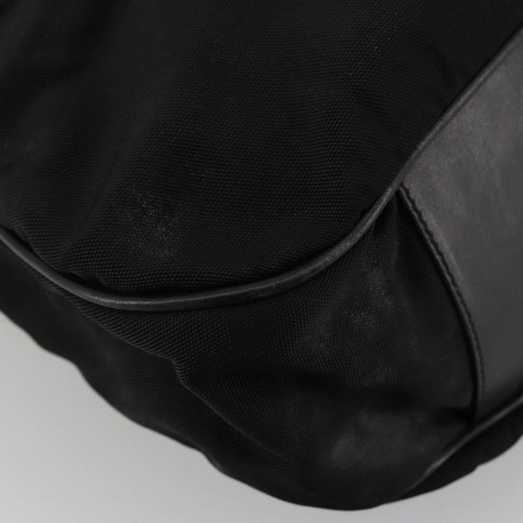 GUCCI Bamboo Shoulder Bag Nylon Black Silver 001 1577 Auth bs34590