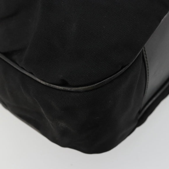 GUCCI Bamboo Shoulder Bag Nylon Black Silver 001 1577 Auth bs34590