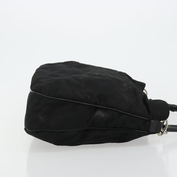 GUCCI Bamboo Shoulder Bag Nylon Black Silver 001 1577 Auth bs34590