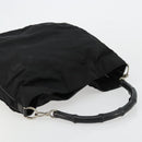 GUCCI Bamboo Shoulder Bag Nylon Black Silver 001 1577 Auth bs34590-6
