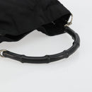 GUCCI Bamboo Shoulder Bag Nylon Black Silver 001 1577 Auth bs34590-7