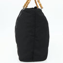 GUCCI Bamboo Hand Bag Nylon Black Silver 002 2854 0412 5 Auth bs34591-5