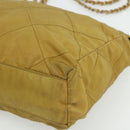 PRADA Chain Shoulder Bag Nylon Beige Gold Auth bs34596-8