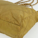 PRADA Chain Shoulder Bag Nylon Beige Gold Auth bs34596-16