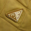 PRADA Chain Shoulder Bag Nylon Beige Gold Auth bs34596-18