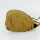 PRADA Chain Shoulder Bag Nylon Beige Gold Auth bs34596-4