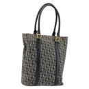 Christian Dior Trotter Canvas Tote Bag Navy Gold Auth bs34597A-1