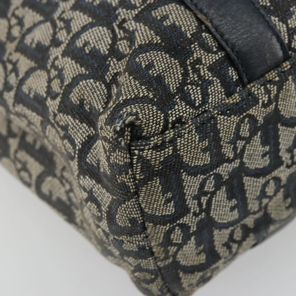 Christian Dior Trotter Canvas Tote Bag Navy Gold Auth bs34597A