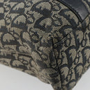 Christian Dior Trotter Canvas Tote Bag Navy Gold Auth bs34597A-13