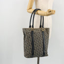 Christian Dior Trotter Canvas Tote Bag Navy Gold Auth bs34597A-22