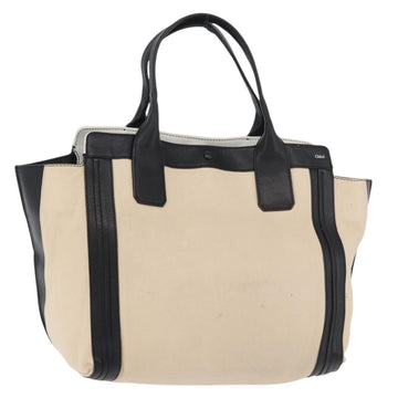 Chloe Tote Bag Leather Beige Gold Auth bs34598A