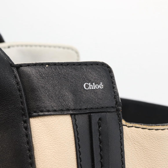 Chloe Tote Bag Leather Beige Gold Auth bs34598A