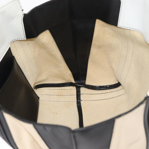 Chloe Tote Bag Leather Beige Gold Auth bs34598A