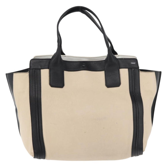 Chloe Tote Bag Leather Beige Gold Auth bs34598A