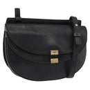 Chloe Shoulder Bag Leather Black Gold Auth bs34599-1