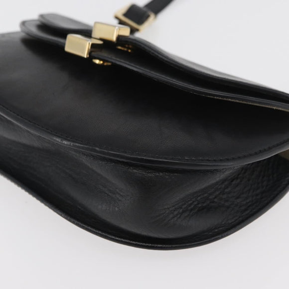 Chloe Shoulder Bag Leather Black Gold Auth bs34599