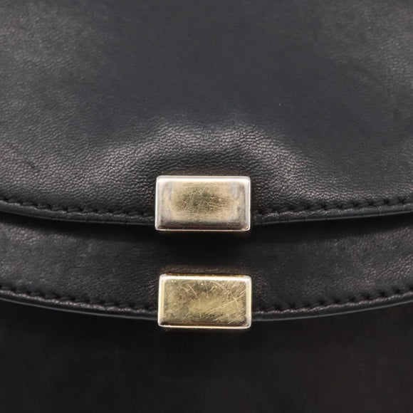 Chloe Shoulder Bag Leather Black Gold Auth bs34599