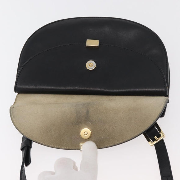 Chloe Shoulder Bag Leather Black Gold Auth bs34599