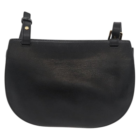 Chloe Shoulder Bag Leather Black Gold Auth bs34599