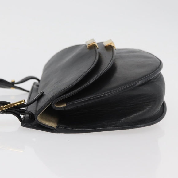Chloe Shoulder Bag Leather Black Gold Auth bs34599