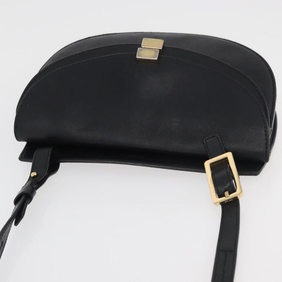 Chloe Shoulder Bag Leather Black Gold Auth bs34599