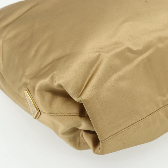 PRADA Chain Tote Bag Satin Gold Auth bs34600