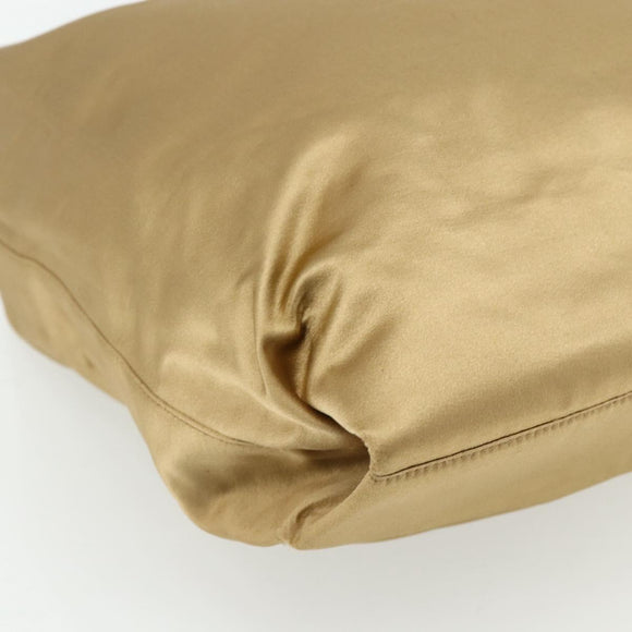 PRADA Chain Tote Bag Satin Gold Auth bs34600