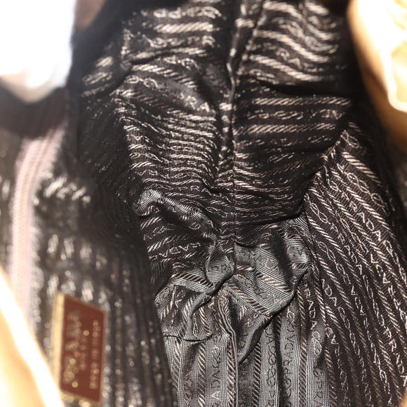 PRADA Chain Tote Bag Satin Gold Auth bs34600