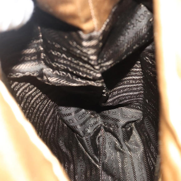 PRADA Chain Tote Bag Satin Gold Auth bs34600