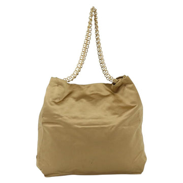 PRADA Chain Tote Bag Satin Gold Auth bs34600 - 0