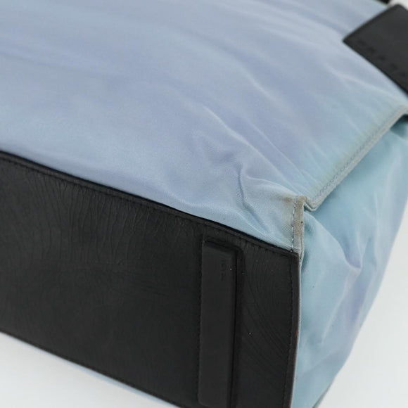 PRADA Tote Bag Nylon Light Blue Silver Auth bs34601